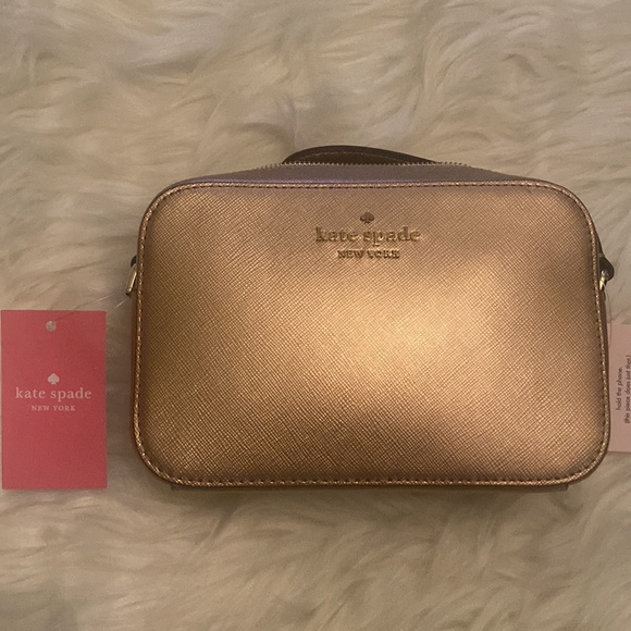 New Kate Spade Staci Mini Camera Bag Crossbody Shoulder Purse Rose Gold - Picture 7 of 8